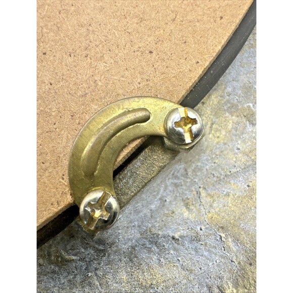 MCM Vtg Round Laurel Leaf Framed Accent Mirror With Bow Detail Hanging Gold 13” - Picture 5 of 7